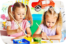 Kids engaging art activities at wimbledon day nursery.
